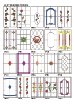 Muster von Scheiben mit Glasmalerei